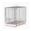 Stainless Steel Parrot Bird Cage, Foldable Outdoor Travel Carrier, Portable Handheld Cage (White) view 1