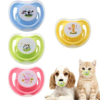 Cat Pacifier | Cat and Dog Soothing Pacifier - 4 Pack Silicone Chew Ring with Storage Box for Sleep, Travel, and Car Rides