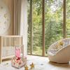 UNICRAFTALE Wooden Baby Bathtub Cart with Wheels, Storage Basket with Handle, Baby Gift Set with 10 Children's Hangers, Star and Moon Design view 4