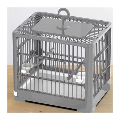 Parrot Bird Cage, Large Breeding and Observation Cage, Portable Take-Out Cage (Gray)