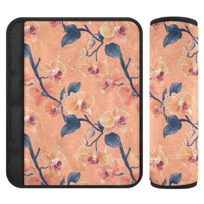 Wudan Safari Orchid Peach Car Seat Belt Covers, 2-Pack
