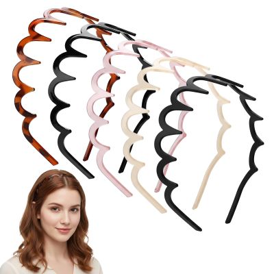 Zigzag Plastic Headbands, 5-Piece Set