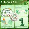 5-Piece Edible Dinosaur Cake Decoration Set with Number 1 Candle view 3