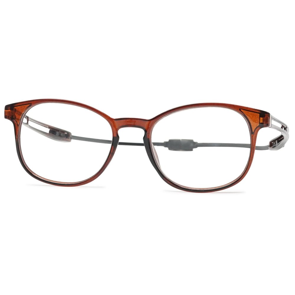 ALKAHE Rectangular Reading Glasses with Magnetic Closure, Dark Brown, +2.0