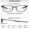 ALKAHE Rectangular Reading Glasses with Magnetic Closure, Dark Brown, +2.0 view 2