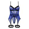 Skirt with Large Net Inserts and Strap Leg Loops Black view 3