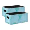 voucong Set of 2 Green Jellyfish Storage Bins for Books, Shelves, and Cabinets view 1