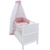 Generic Baby Delux 9-Piece Crib Set, Convertible Toddler Bed, 70 x 140 cm, Mattress, Jack Bedding Set, Chiffon Canopy (Royal Pink Rsche) view 1