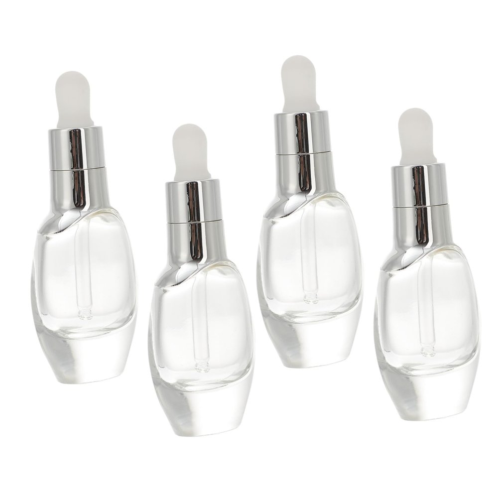 EPIGEIST 4-Piece Refillable Dropper Bottles with Silver Droppers