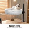 Cat Desk Bed, Round Cat Hammock, 360° Rotation and Adjustable Height view 3