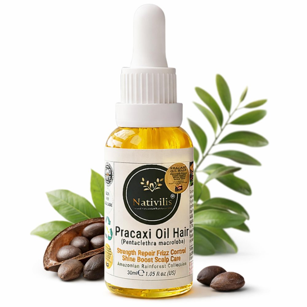 Pracaxi Oil | 100% Pure Amazonian Hair & Scalp Oil, Anti-Frizz, Intense Moisture & Shine (30 ml)