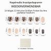Evadollina Press-On Nails, 24-Piece Set with Brown Flower Petal Design view 2