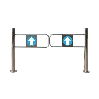 Supermarket Entrance Swing Gate, Stainless Steel, Silver, 140 × 97 cm