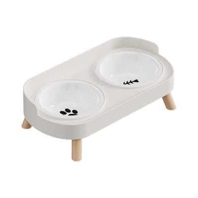 Raised Ceramic Double Pet Bowl Station