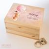 LARIFEE Personalized Fox Balloon Baby Keepsake Box with Name, Wood, 40 x 30 x 23 cm, Gift for Birth, Baptism & Baby view 2