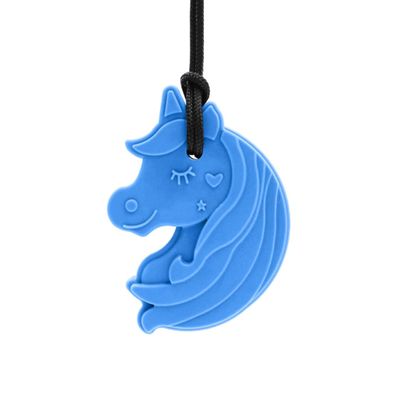ARK Unicorn Chew Necklace for Children, Blue, Firm