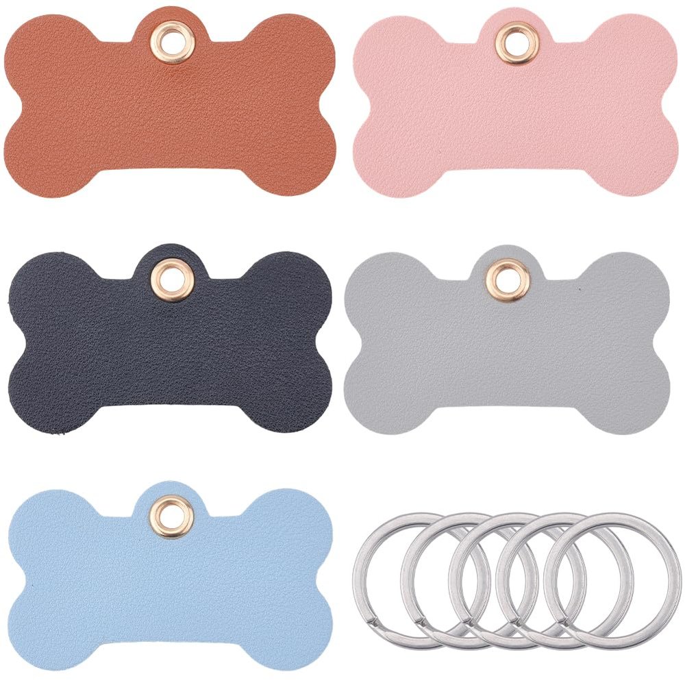 CALFOVERA 5 Color PU Leather Bone-Shaped Keychain
