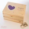LARIFEE Personalized Baby Keepsake Box with Heart and Name, Wooden, Large 40 x 30 x 23 cm view 2