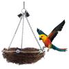 KIMISS Rattan Bird Swing Toy with Bells - Hanging Nest & Climbing Accessory for Small and Medium Parrots (27 * 12 cm) view 1