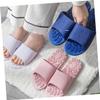 FOMIYES 2-Piece Non-Slip Foot Massage Bath Sandals, Durable PVC Slippers, Dark Blue view 2