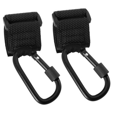 BESTonZON 2-Pack Non-Slip Stroller Hooks, PU and Alloy, 13 x 5 x 1 cm, for Shopping and Diaper Bags, Wheelchairs, up to 30 kg per Hook