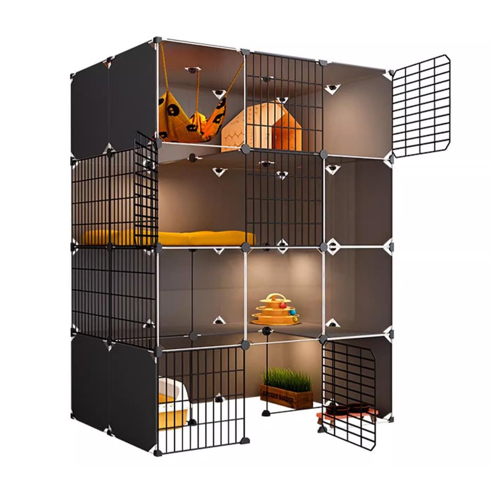 Indoor Cat Enclosure, Portable Transparent PVC Design for Small Pets