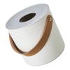 Round ABS and Leather Tissue Box with Non-Slip Pads view 1