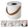 Round ABS and Leather Tissue Box with Non-Slip Pads view 3