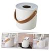 Round ABS and Leather Tissue Box with Non-Slip Pads view 4