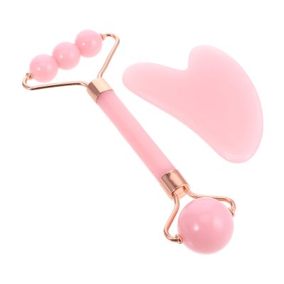 LOLIPPYY Facial Massage Set with Gua Sha Board and Roller, ABS and Stainless Steel