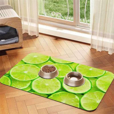 Cartoon Strawberry Waterproof Pet Feeding Mat, PU Leather, 40 x 60 cm