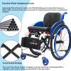 CFMAIF Folding Aluminum Self-Propelled Wheelchair, Blue, 42 cm/16.2 in Seat view 2