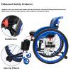 CFMAIF Folding Aluminum Self-Propelled Wheelchair, Blue, 42 cm/16.2 in Seat view 4