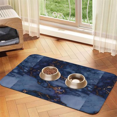 Golden Tropical Plant Waterproof Pet Feeding Mat, 40 x 60 cm