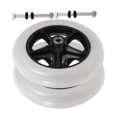 LRXIYODE Wheelchair Front Casters, 2-Pack, Durable PVC, Quiet and Safe