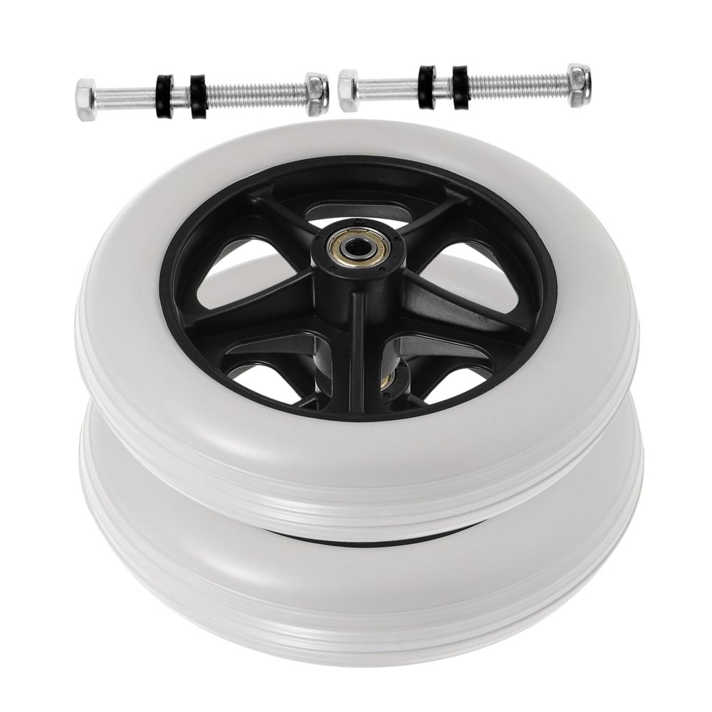 LRXIYODE Wheelchair Front Casters, 2-Pack, Durable PVC, Quiet and Safe