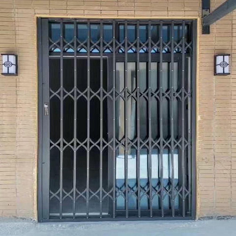 Lockable Security Window Guard, Retractable Aluminum Mesh, 33 x 43 in
