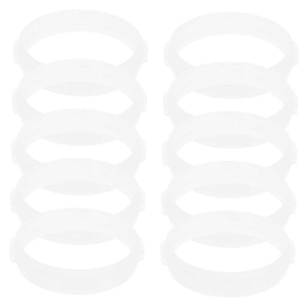 Hohopeti Hamster Tube Connector Rings, White Plastic, 10-Pack