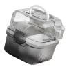 Transparent Hamster Habitat with Exercise Wheel and Water Bottle, Portable Small Animal Carrier, 20 x 20 x 20 cm, White view 1