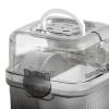 Transparent Hamster Habitat with Exercise Wheel and Water Bottle, Portable Small Animal Carrier, 20 x 20 x 20 cm, White view 3