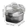 Transparent Hamster Habitat with Exercise Wheel and Water Bottle, Portable Small Animal Carrier, 20 x 20 x 20 cm, White view 4