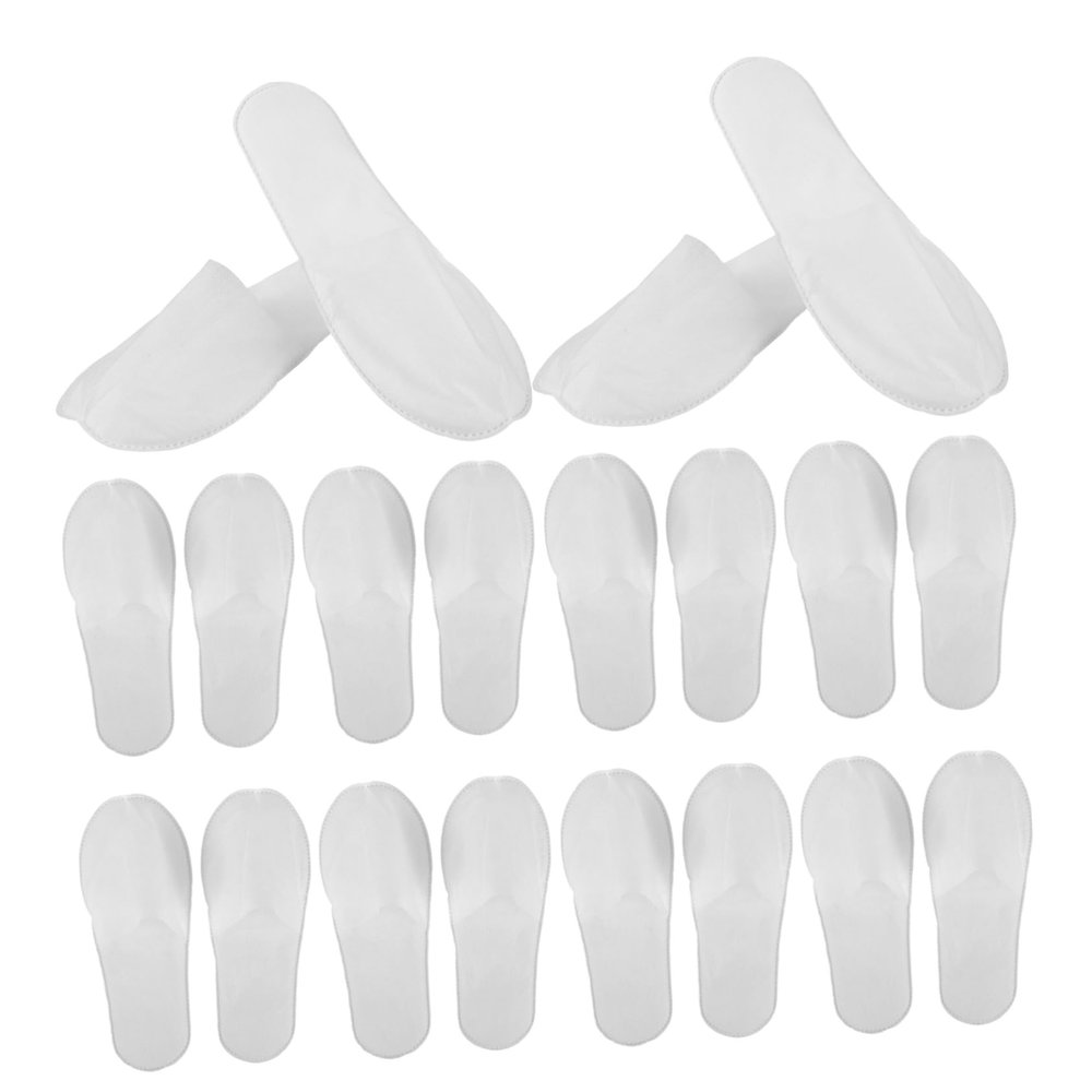 VICASKY Disposable Guest Slippers, 20 Pairs, Nonwoven, White