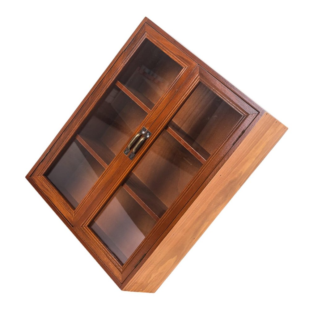 BAZEITFLOW Retro Storage Cabinet and Glass for Cosmetics and Organization