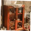 BAZEITFLOW Retro Storage Cabinet and Glass for Cosmetics and Organization view 3