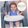 FRCOLOR Removable Stroller Snack Tray with Drink Holder, White view 2