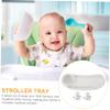 FRCOLOR Removable Stroller Snack Tray with Drink Holder, White view 3