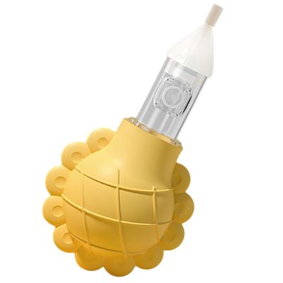 Manual Nasal Aspirator for Babies and Newborns, Silicone, Yellow