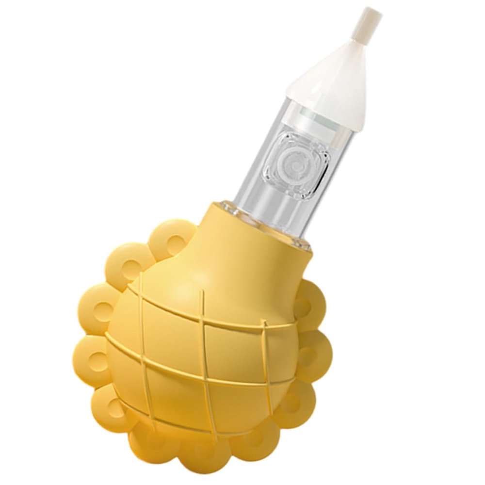Manual Nasal Aspirator for Babies and Newborns, Silicone, Yellow