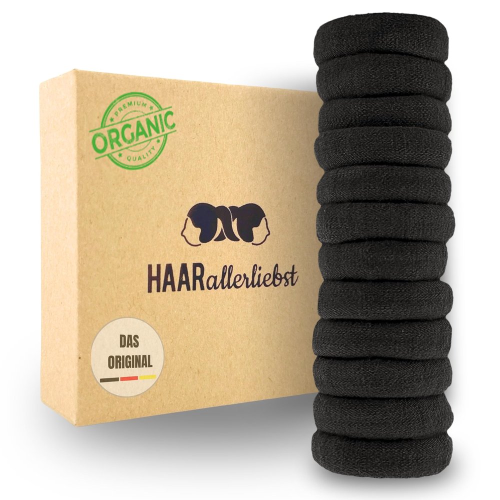 Haarallerliebst Women's Hair Ties, 12-Pack, Black