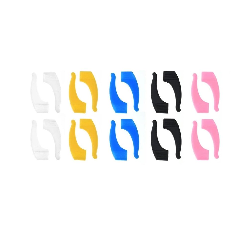 20-Piece Anti-Slip Silicone Ear Grips for Glasses, Style A, White